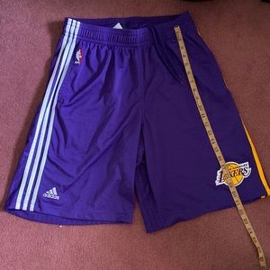 Adidas Los Angeles Lakers basketball shorts. Size Large